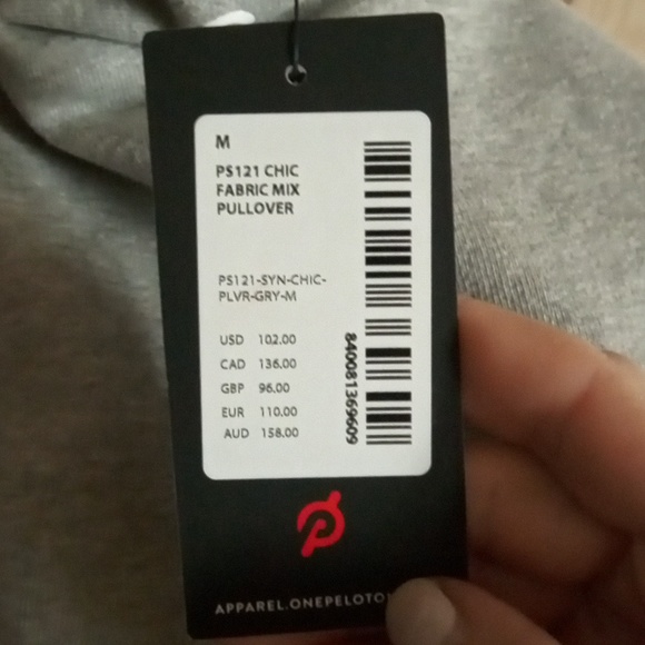 Peloton chic fabric mix pullover sweatshirt windbreaker - Picture 3 of 3